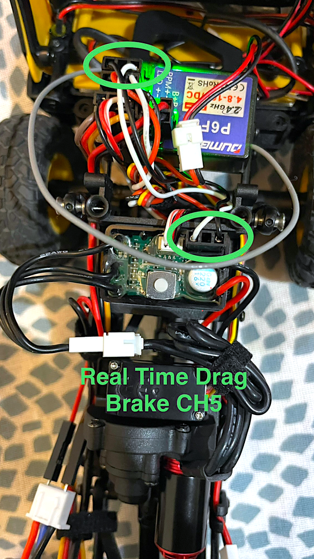 Hobbywing WP Mini24 Drag Brake Wiring to DumboRC Receiver