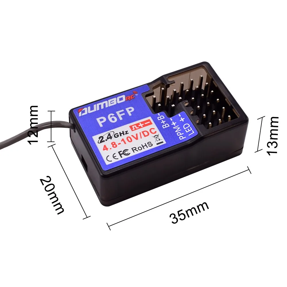 DumboRC P6FP standard JR receiver used in Project24M receiver upgrade