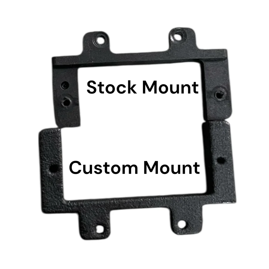 Stock FCX24M mount compared with the custom Emax mount