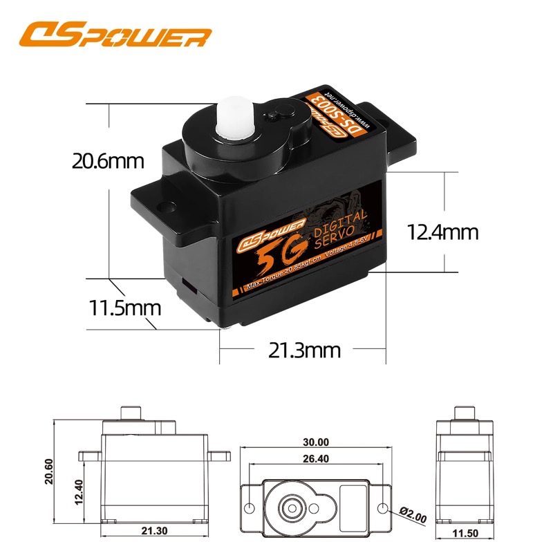 DSPower DS-S003 5g plastic servo
