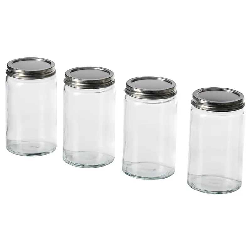 IKEA CITRONHAJ glass and stainless steel spice jars